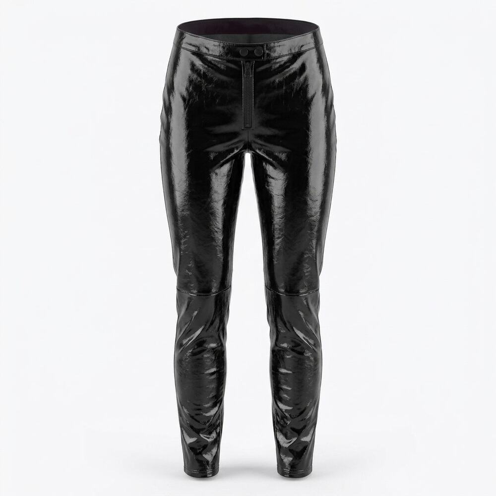 H&M Faux Leather Black Skinny Pants Women Size 8